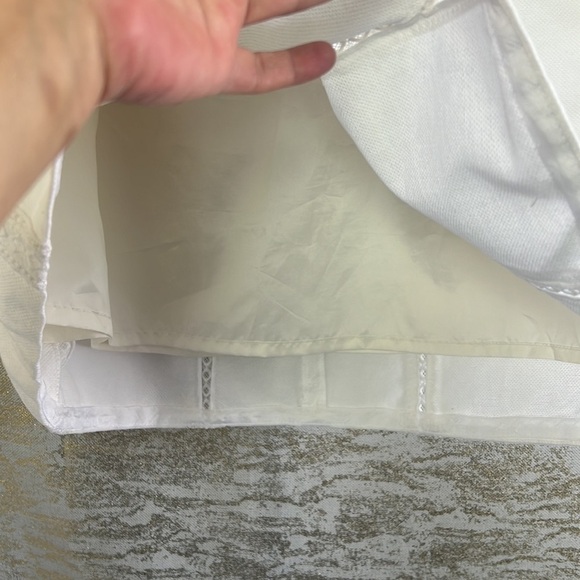 J. Crew Womenโs White Lace Striped Cotton Skirt With Pockets Size 2 - Picture 6 of 15